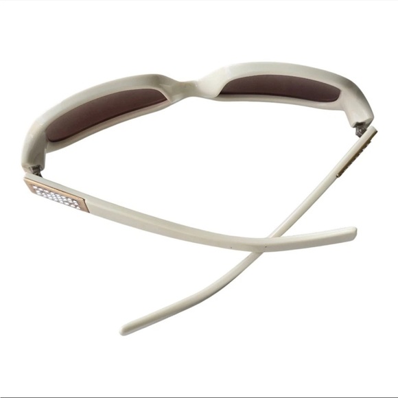 Authentic Fendi Off White Sunglass Women Sparkle Side Bling Made In Italy - Picture 1 of 14